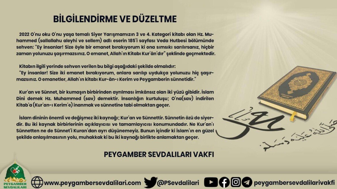 BİLGİLENDİRME VE DÜZELTME