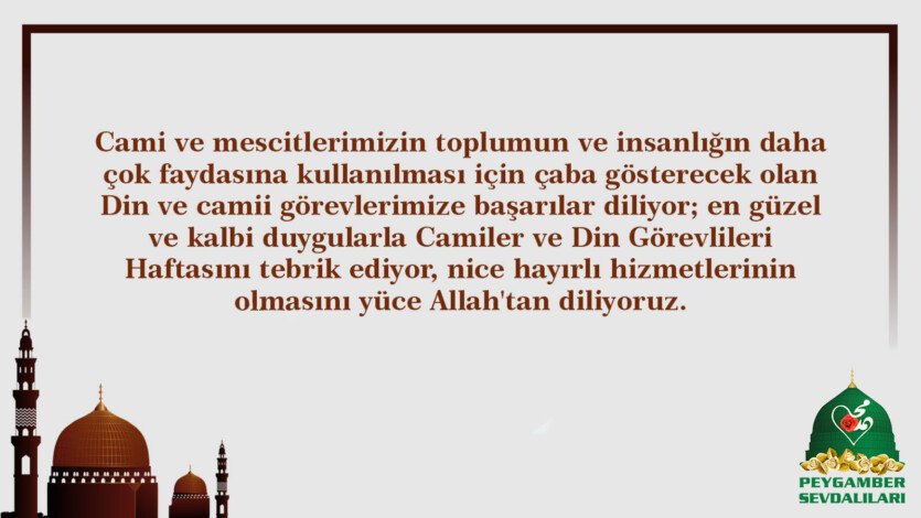 VAKFIMIZIN CAMİLER ve DİN GÖREVLİLERİ HAFTASI MESAJI- 2024